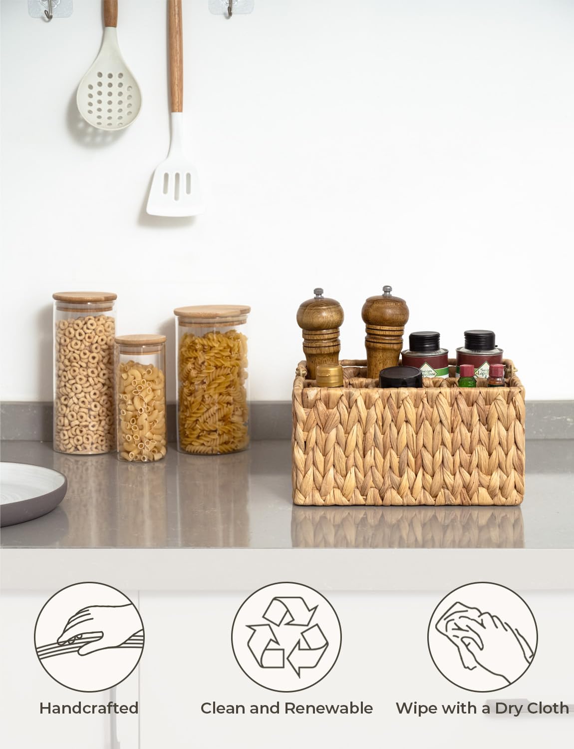 StorageWorks bottom design keeps items from spilling while tidying