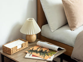 StorageWorks water hyacinth napkin holder stores snacks or teabags neatly.