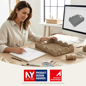 StorageWorks seagrass tray with built-in handles ideal for easy transport.
