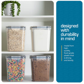 Storeganize measuring scoop set included for precise portions with the containers.