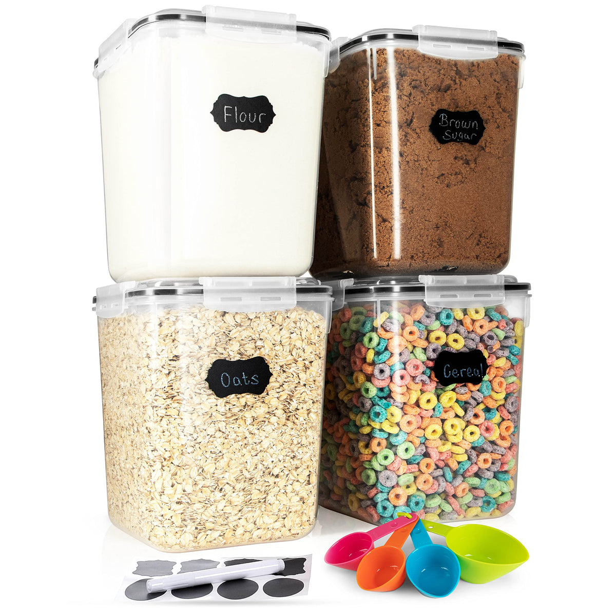Storeganize rice storage container with 5.3L capacity and airtight lid for long freshness.