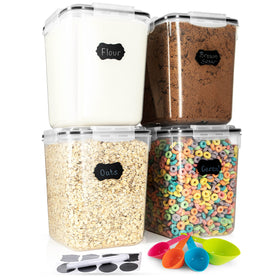 Storeganize rice storage container with 5.3L capacity and airtight lid for long freshness.