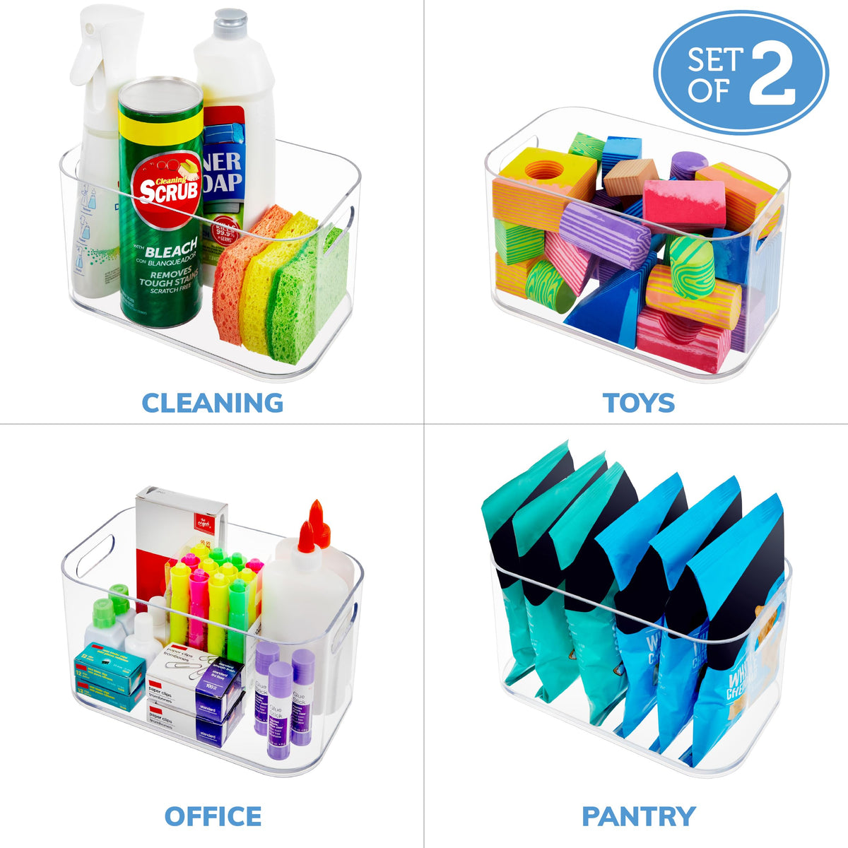 STORi Bliss fridge organizer bin helps tidy shelves and find items quickly