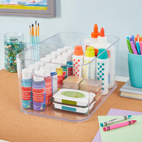 STORi Bliss XL clear bin office organizer declutters desk essentials
