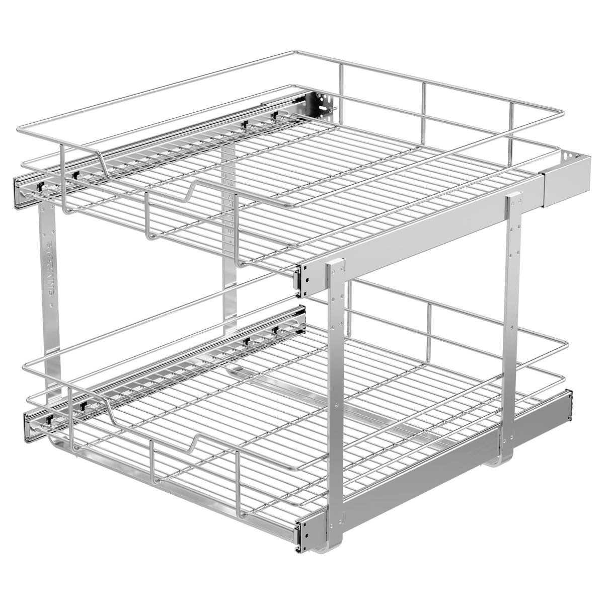 STORKING 2-tier pull-out cabinet organizer with full-extension drawers for easy access.