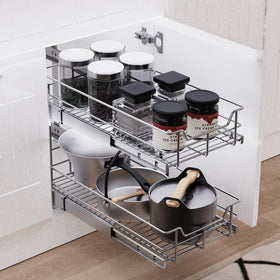 STORKING adjustable height 12.4 to 15.4 inches fits varied cabinets.