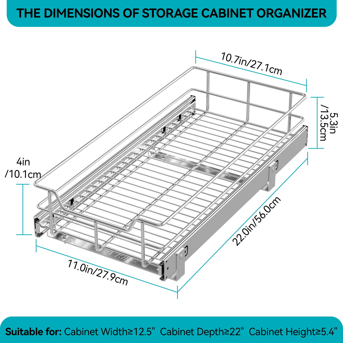 STORKING full-extension drawer provides smooth, silent access to items