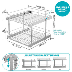 STORKING full-extension drawer system with chrome finish and smooth operation.