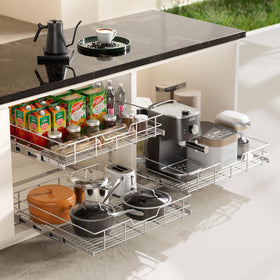 STORKING organization solution for pantry and bathroom storage.