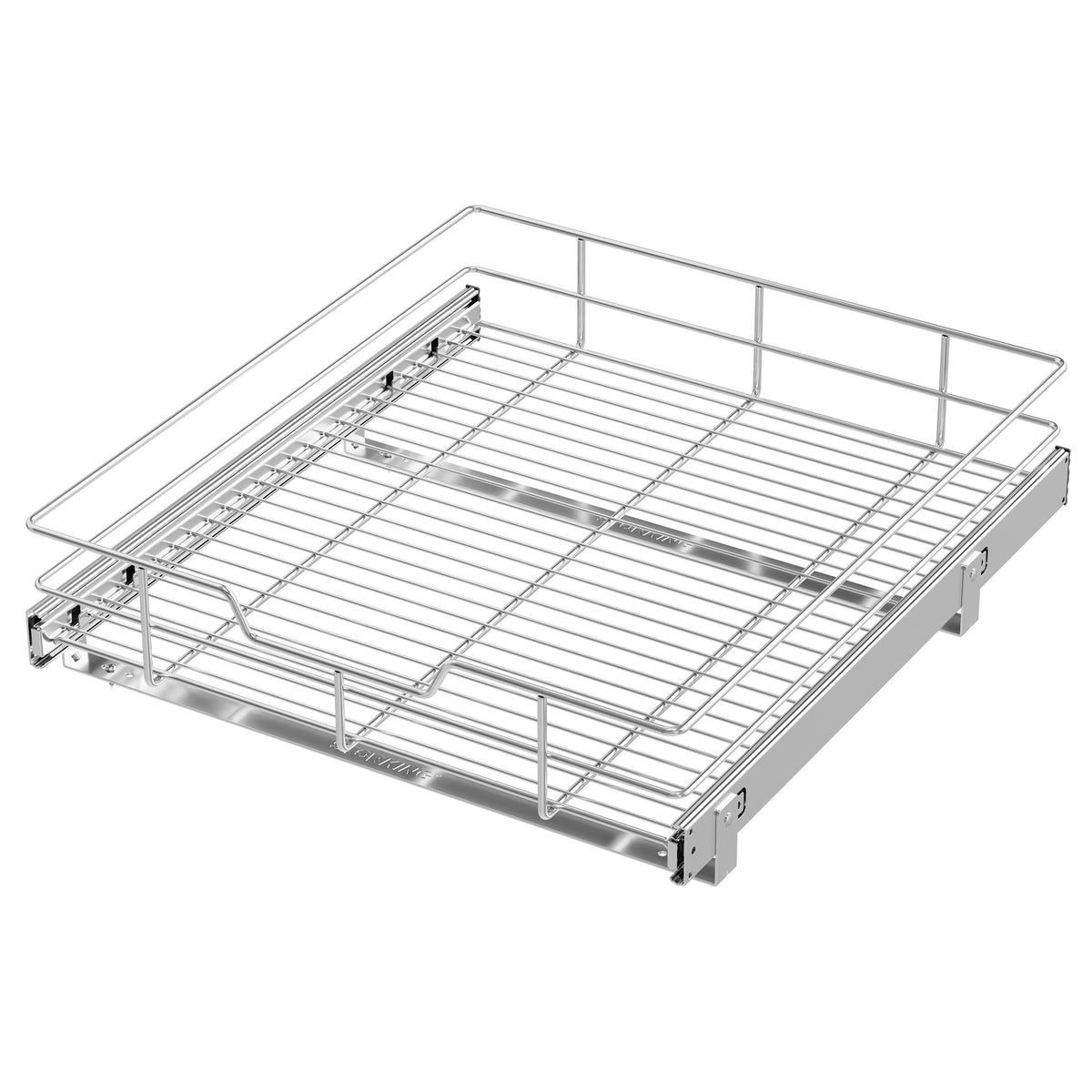 STORKING pull-out cabinet organizer 20W x 22D demonstrates easy access to pots and pans.