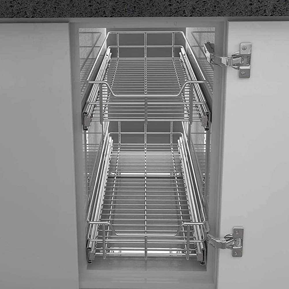 STORKING spacious storage for pots, pans, and mixers helps keep kitchens organized.