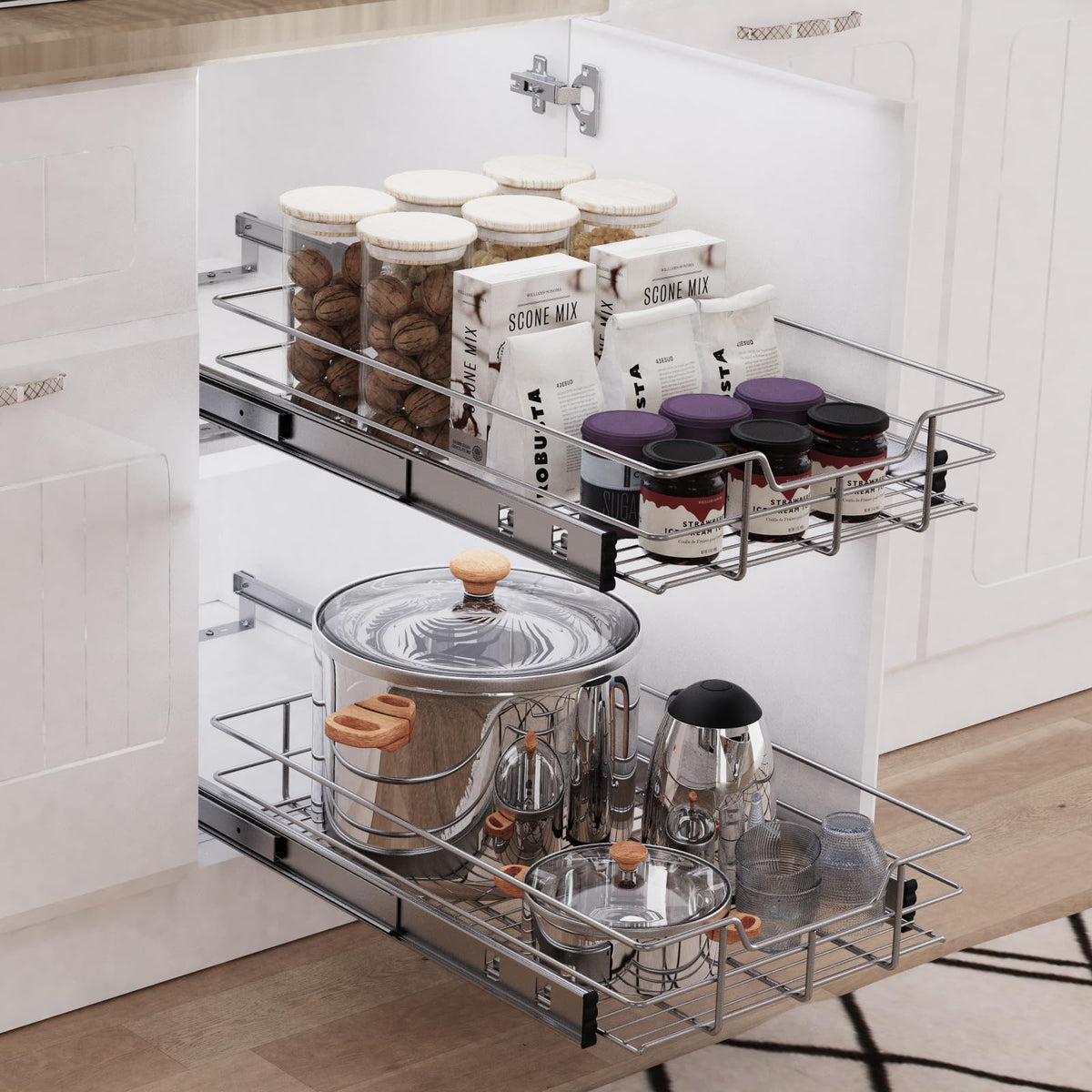STORKING wire-mesh drawer with cross bars for sturdy organization