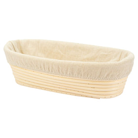 Stormshopping 11.8 inch oval banneton showing natural rattan texture for dough rise
