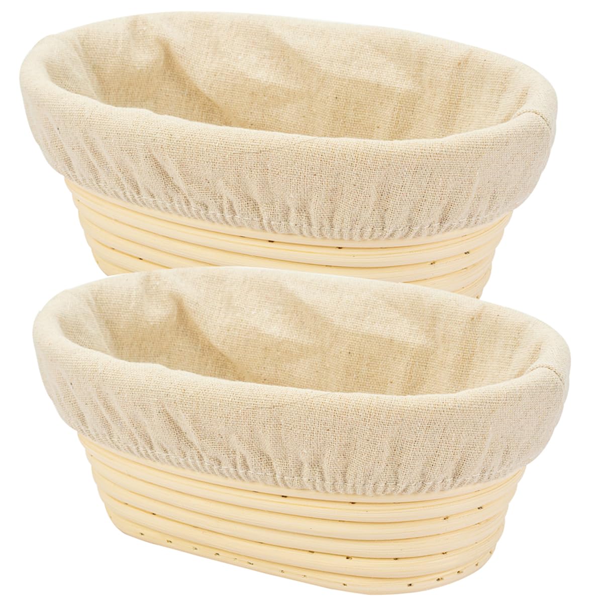 Stormshopping 2pc 8-inch oval banneton baskets for even dough rise