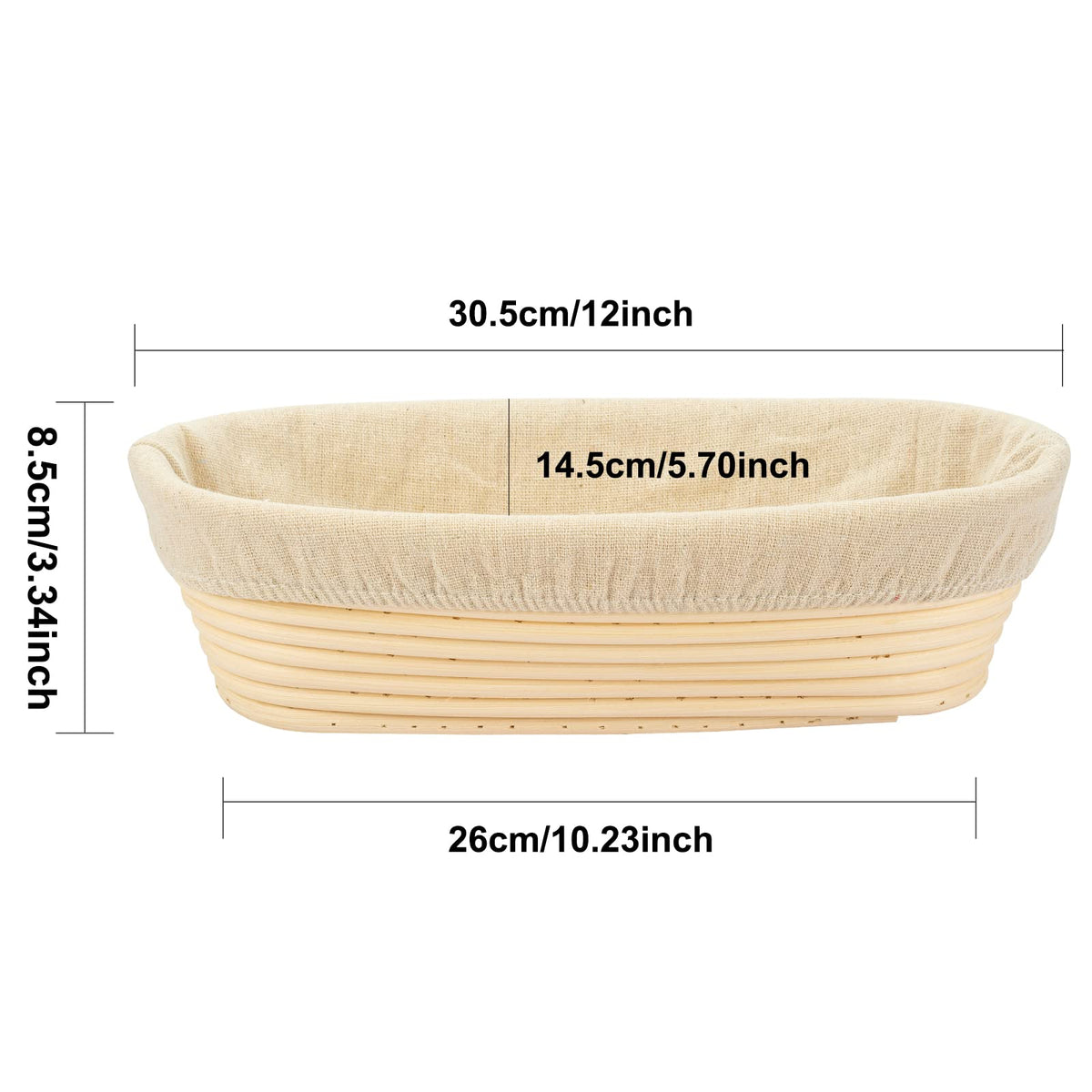 Stormshopping banneton with linen liner for clean release and easy dough handling
