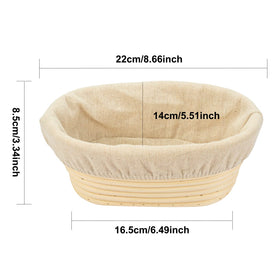 Stormshopping bread proofing basket with linen liner for crisp crust