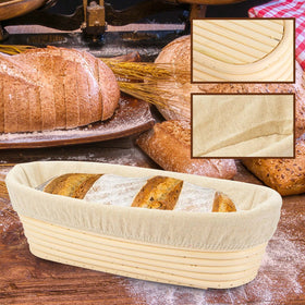 Natural rattan basket with 8 mm weave supports even fermentation and crust formation