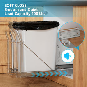Storvexify soft-close slide rails for quiet kitchen waste disposal.