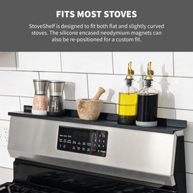 StoveShelf stainless-steel durability supports a lasting kitchen solution.