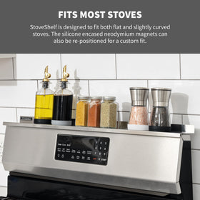 STOVE SHELF keeps cooking oils neatly stored and accessible.