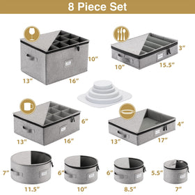 STOZU plate storage sets fit dinner and dessert plates securely