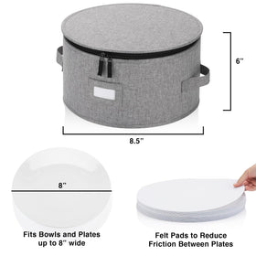 STOZU interior padding shows cushioned protection for dinnerware.