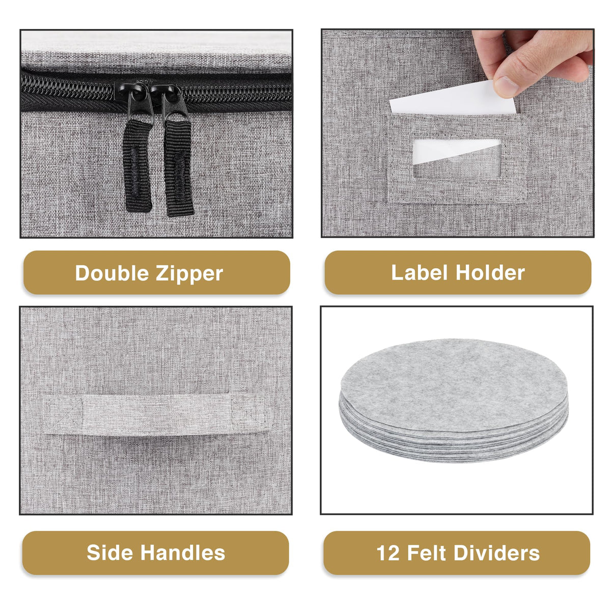STOZU case features a top label holder for quick content identification.