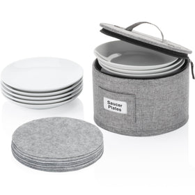 STOZU china storage container neatly stores plates and saucers, protecting them from chips.