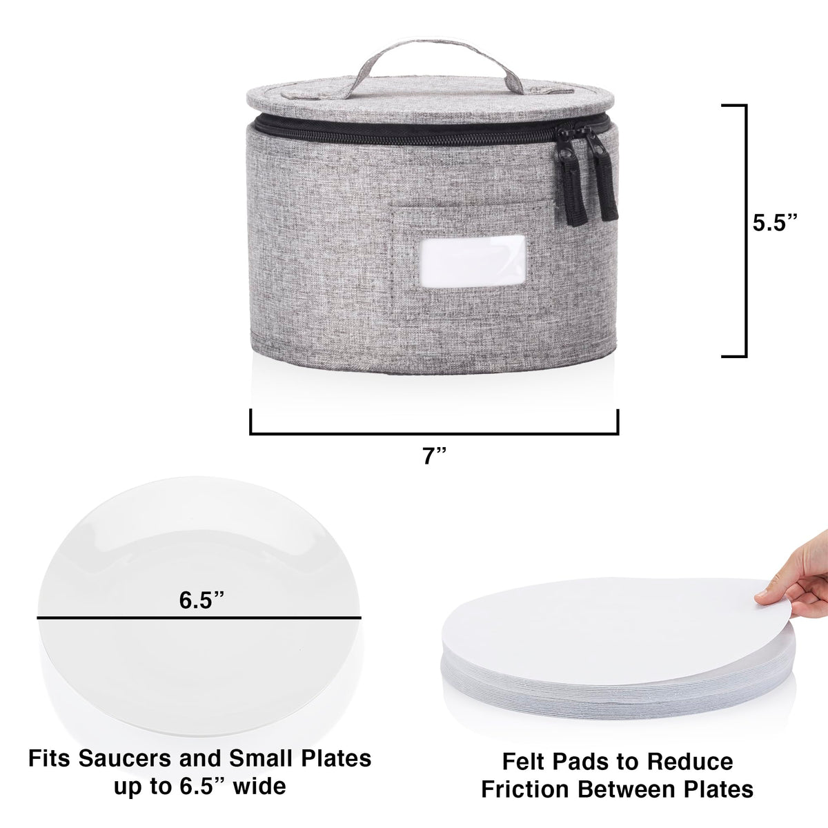 STOZU dinnerware organizer with 12 felt dividers protects 12 pieces from scratches.
