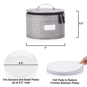 STOZU dinnerware organizer with 12 felt dividers protects 12 pieces from scratches.