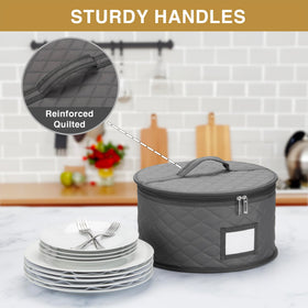 STOZU durable quilted fabric exterior shields dishes in transit.