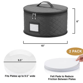 STOZU case with 12 felt separators keeps plates neatly organized.