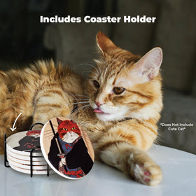 Straight Coastin Funny Cat Coasters spark conversation at gatherings.
