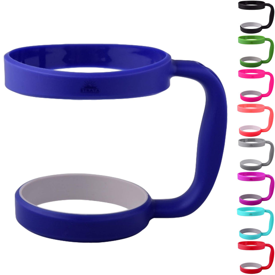 STRATA CUPS 30oz tumbler handle on royal blue offers secure grip for compatible tumblers.