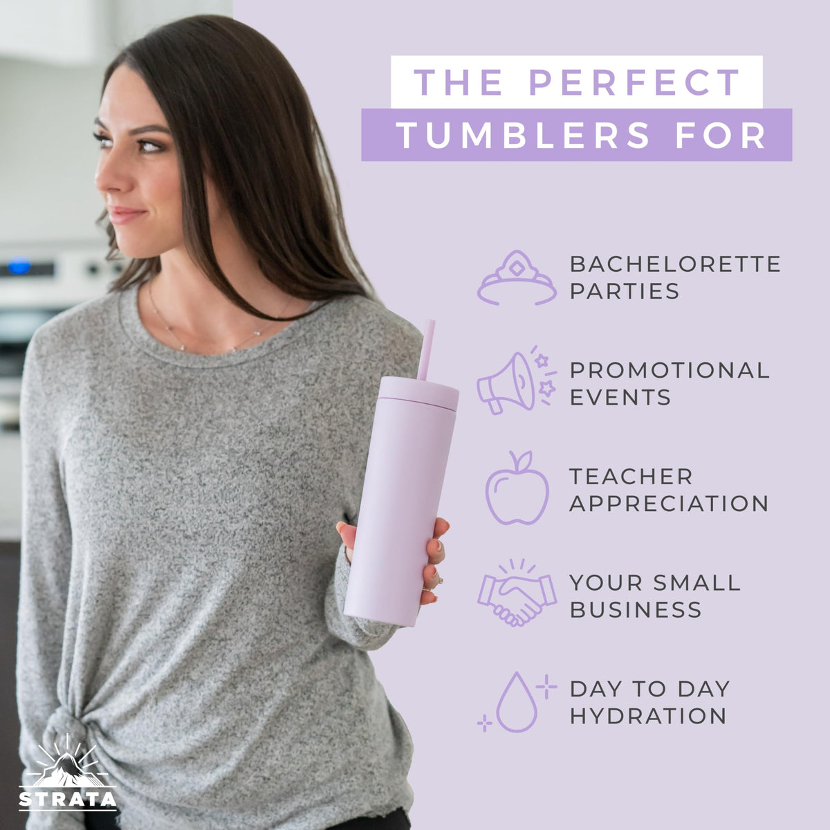 STRATA CUPS BPA-free 16oz tumbler for safe reuse.