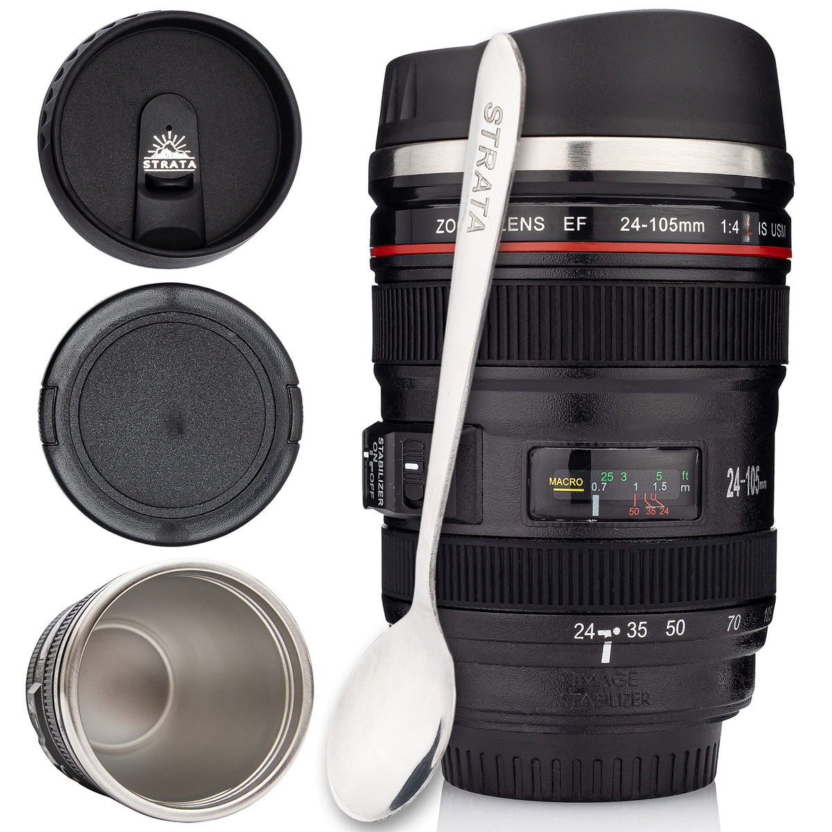 STRATA CUPS camera lens mug 13.5oz with authentic lens design for photography fans