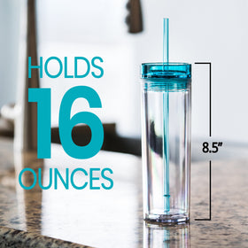STRATA CUPS clear tumbler with ice demonstrates thermo-regulation.
