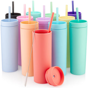 STRATA CUPS pastel 16oz tumbler with lid keeps drinks cool and color-coded.