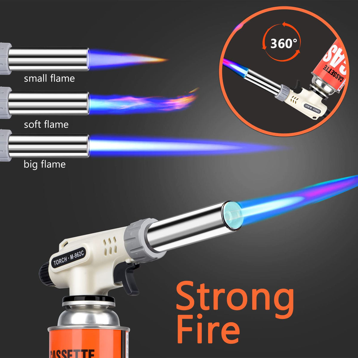 Striludo 360-degree inverted use for flexible culinary finishing