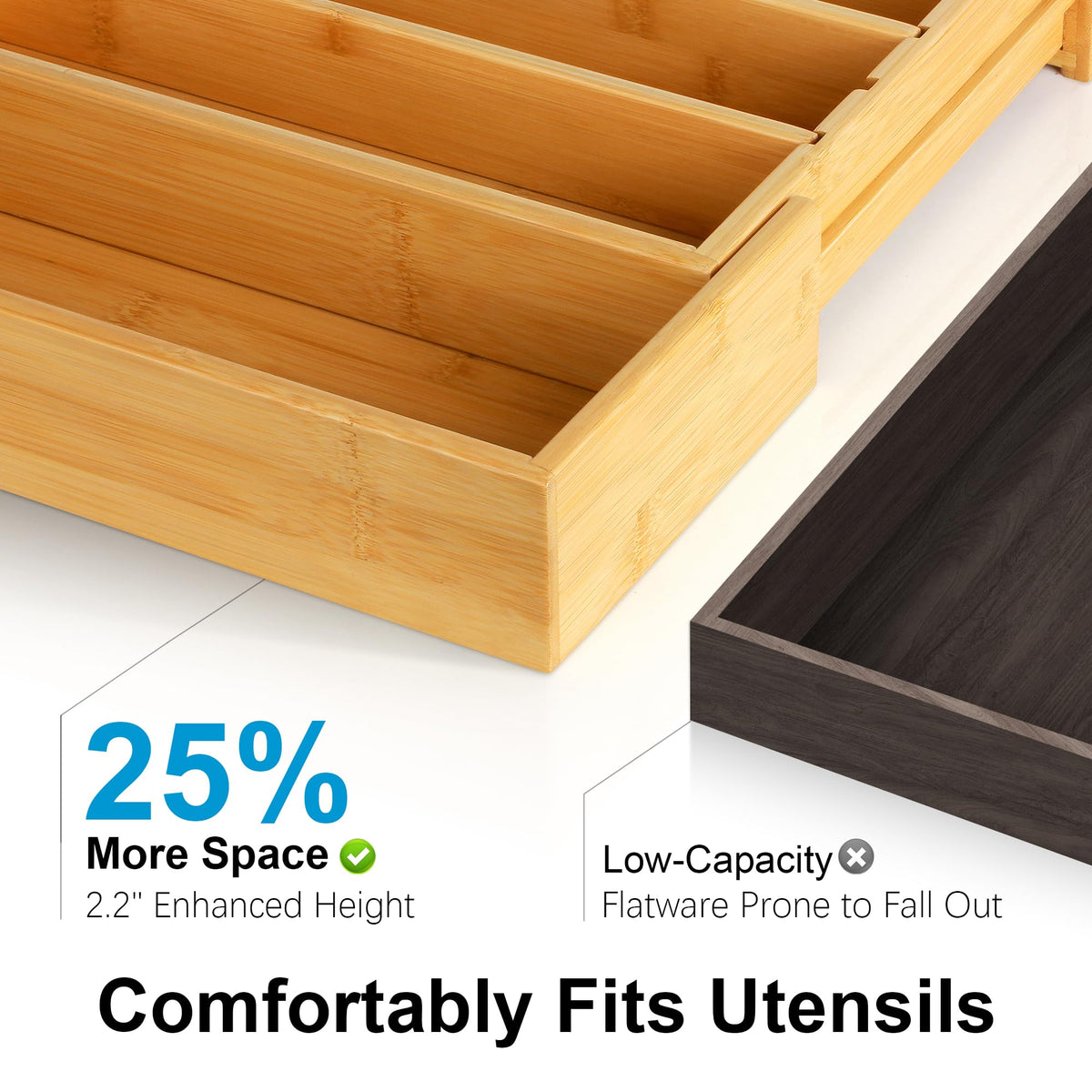 STS SELECTED organizer with removable dividers demonstrates customizable compartments for utensils or stationery.