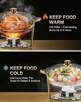 Sturdon buffet warmer set includes food pans for complete service