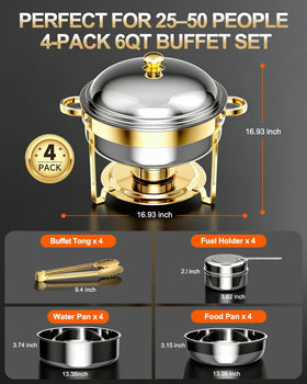 Sturdon gold round design frame adds premium buffet aesthetics