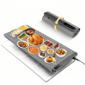 Sturdon extra-large warming mat 43x16 inches keeps multiple dishes warm.