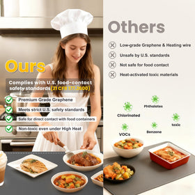 Sturdon graphene heating technology provides even warmth on bowls and trays.