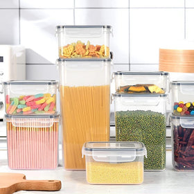 Stusgo spill-proof lids protect pantry staples from moisture and spills.