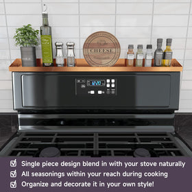STUTOV brushed copper spice rack on stove back for organized cooking essentials