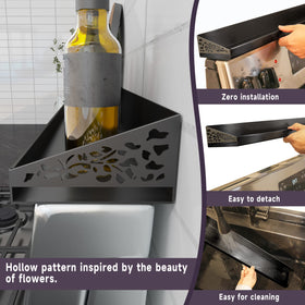 STUTOV stainless steel stove top organizer resists rust for lasting kitchen storage.
