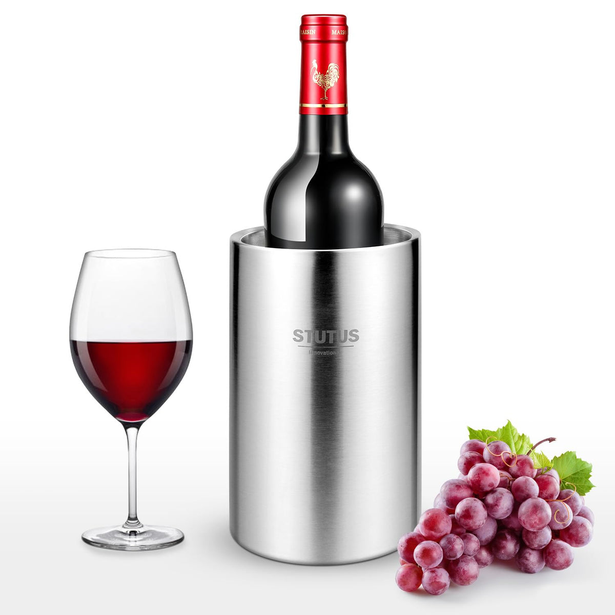 STUTUS INNOVATIONS stainless steel ice bucket 304 grade—durable and easy to clean.
