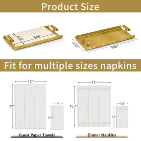 STWWO gold-topped bathroom tray adds vanity style and practicality.