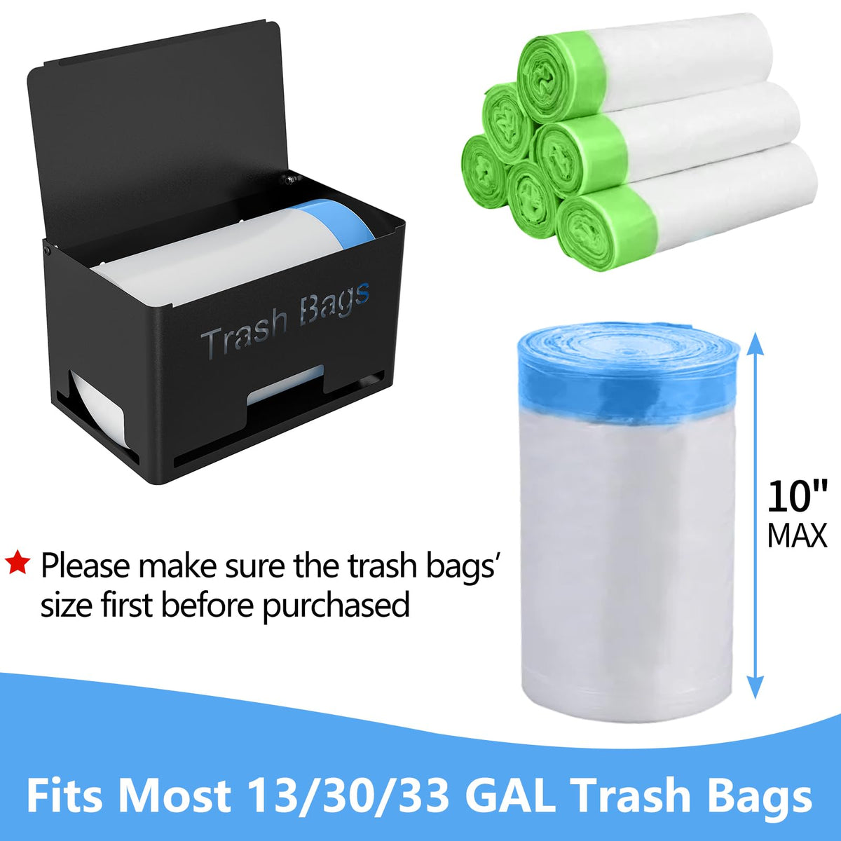 STWWO large trash bag holder side handles enable easy lifting.